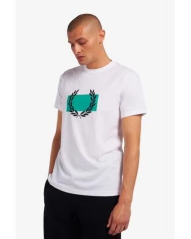 FRED PERRY STAMPED WITH LAUREL WREATH WHITE