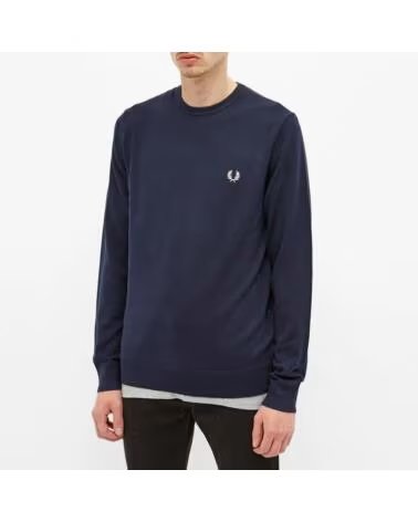 FRED PERRY CLASSIC CREW NECK JUMPER NAVY