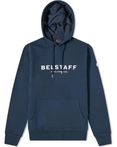 BELSTAFF SUDADERA CON CAPUCHA BELSTAFF 1924 DARK INK OFF WHITE NAVY