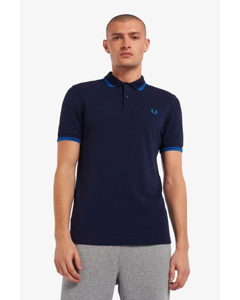 FRED PERRY POLO SLIM FIT TWIN TIPPED MARINEBLAU NAVY