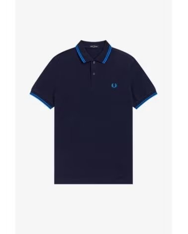 FRED PERRY POLO SLIM FIT TWIN TIPPED MARINEBLAU NAVY
