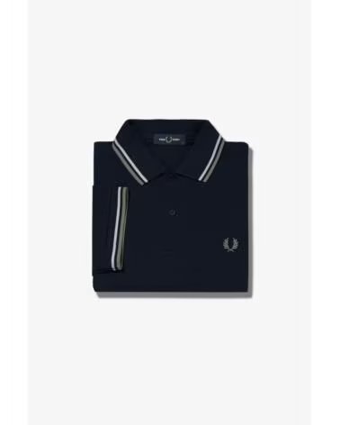 FRED PERRY POLO SLIM FIT CON DOBLE RIBETE NAVY