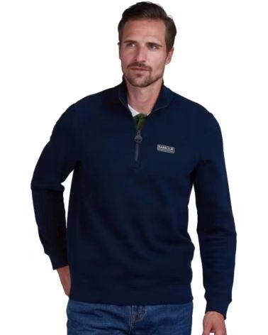 SWEAT-SHIRT BARBOUR INTERNATIONAL ESSENTIAL HALF ZIP BLEU MARINE NAVY