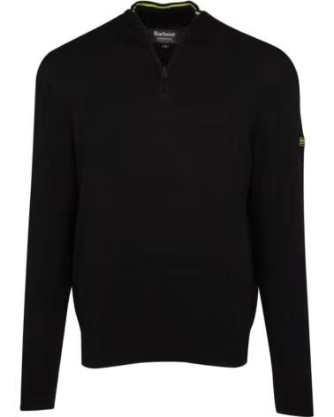 BARBOUR INTERNATIONAL PULL EN COTON À DEMI-ZIP BLACK