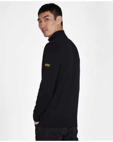 BARBOUR INTERNATIONAL PULL EN COTON À DEMI-ZIP BLACK