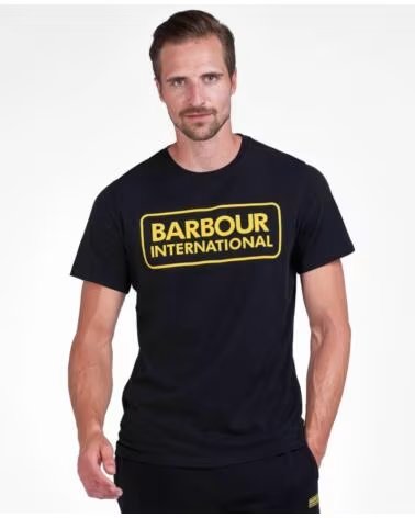 BARBOUR INTERNATIONAL ESSENTIAL LARGE LOGO T-SHIRT BLACK