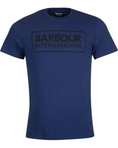 BARBOUR INTERNATIONAL ESSENTIAL LARGE LOGO T-SHIRT REGAL BLUE NAVY