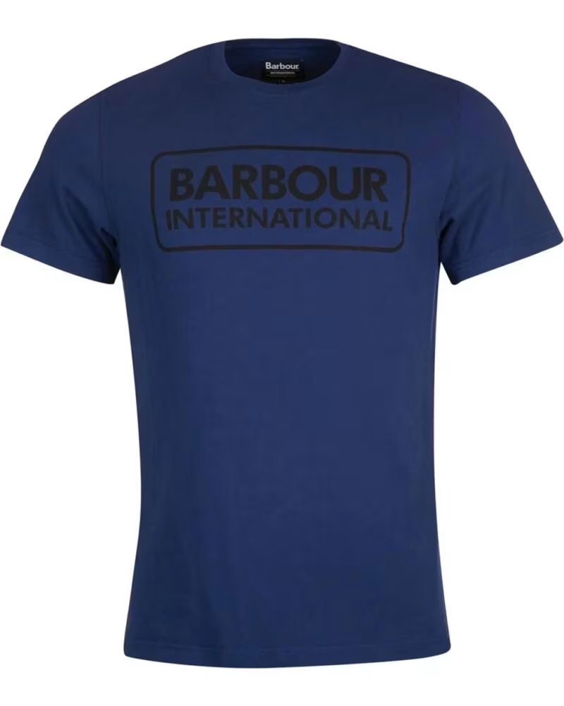 BARBOUR INTERNATIONAL ESSENTIAL LARGE LOGO T-SHIRT REGAL BLUE NAVY