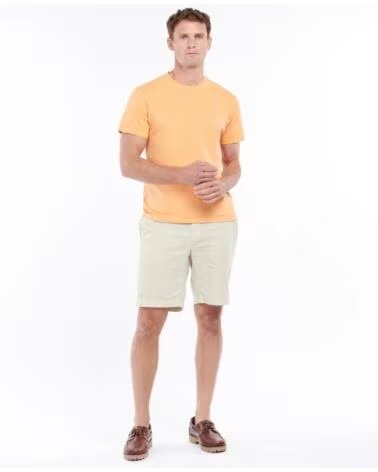 BARBOUR T-SHIRT GARMENT DYED CORAL SANDS ORANGE