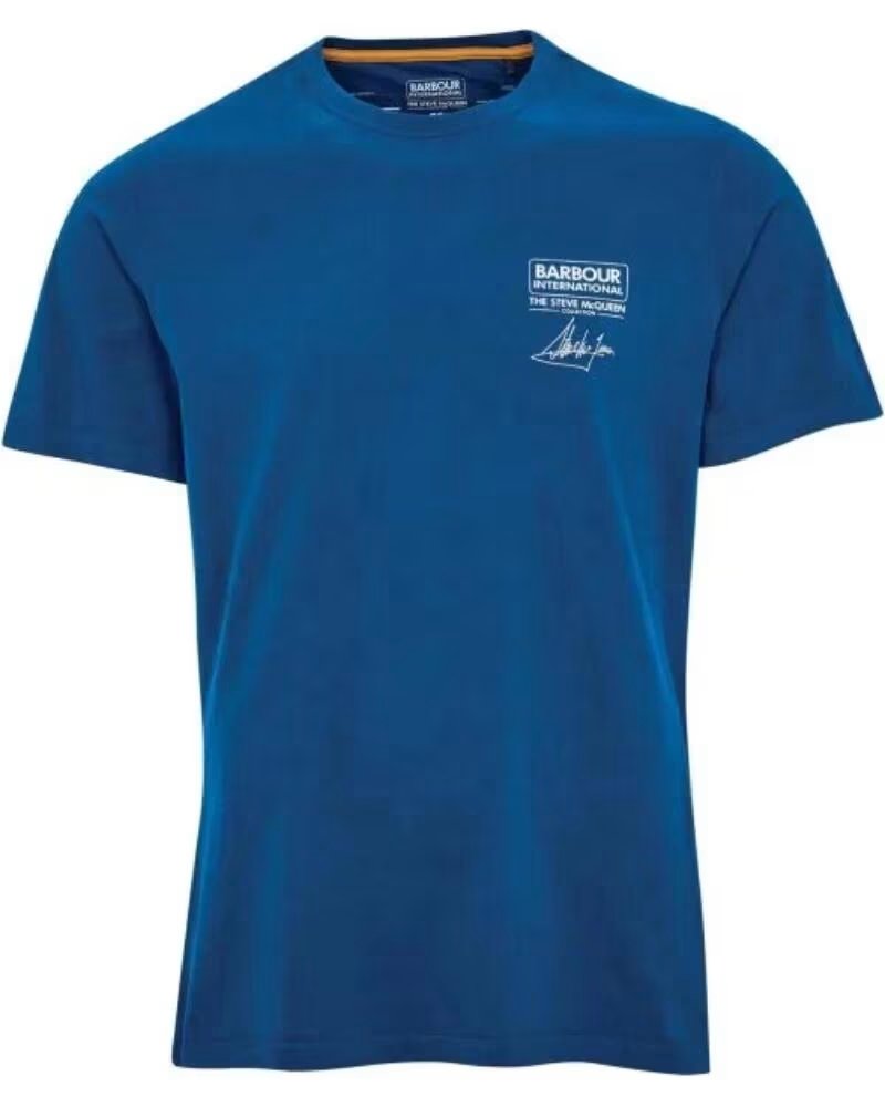 BARBOUR INTERNATIONAL SMQ SIGNATURE T-SHIRT PETROL NAVY