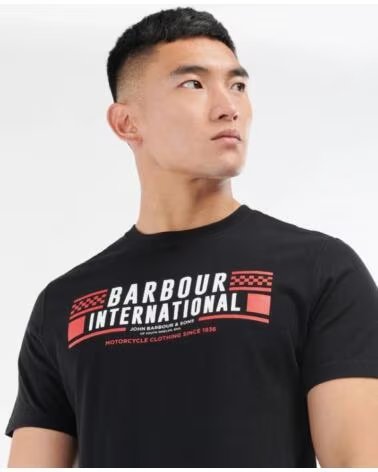 T-SHIRT BARBOUR INTERNATIONAL GRASSTRACK BLACK