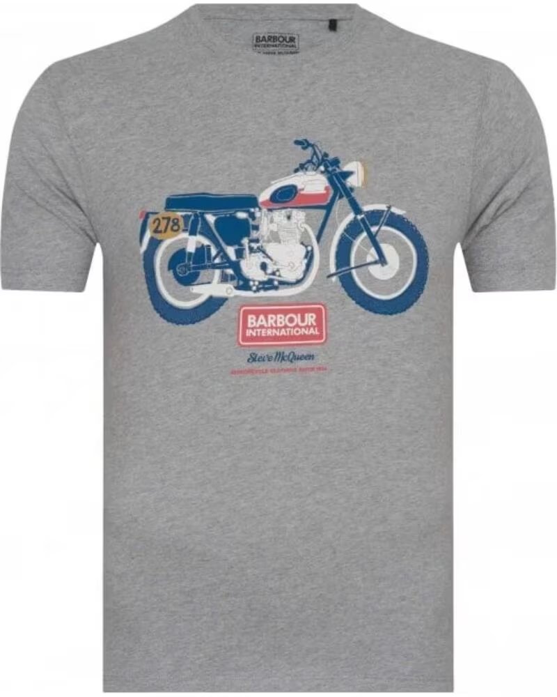 BARBOUR INTERNATIONAL INDIANA T-SHIRT GREY MARL