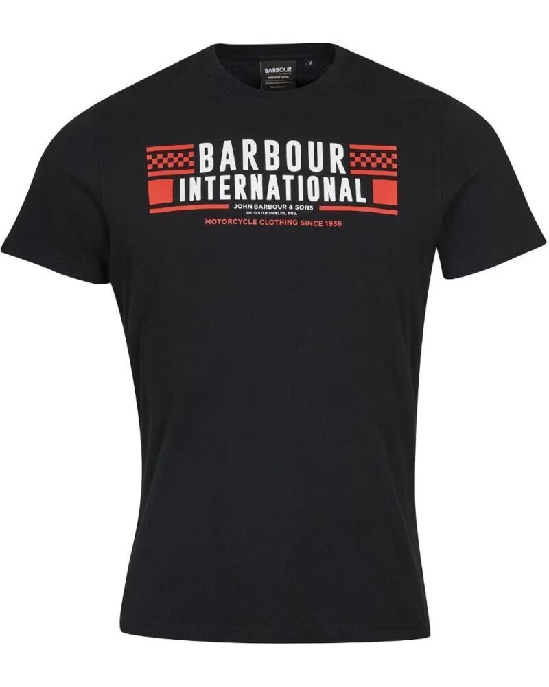 T-SHIRT BARBOUR INTERNATIONAL GRASSTRACK BLACK