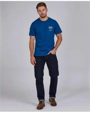BARBOUR INTERNATIONAL SMQ SIGNATURE T-SHIRT PETROL NAVY