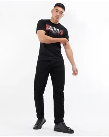 T-SHIRT BARBOUR INTERNATIONAL GRASSTRACK BLACK