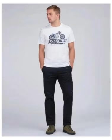 CAMISETA BARBOUR INTERNATIONAL REFLEX ESTAMPADO MOTOCICLETA WHITE
