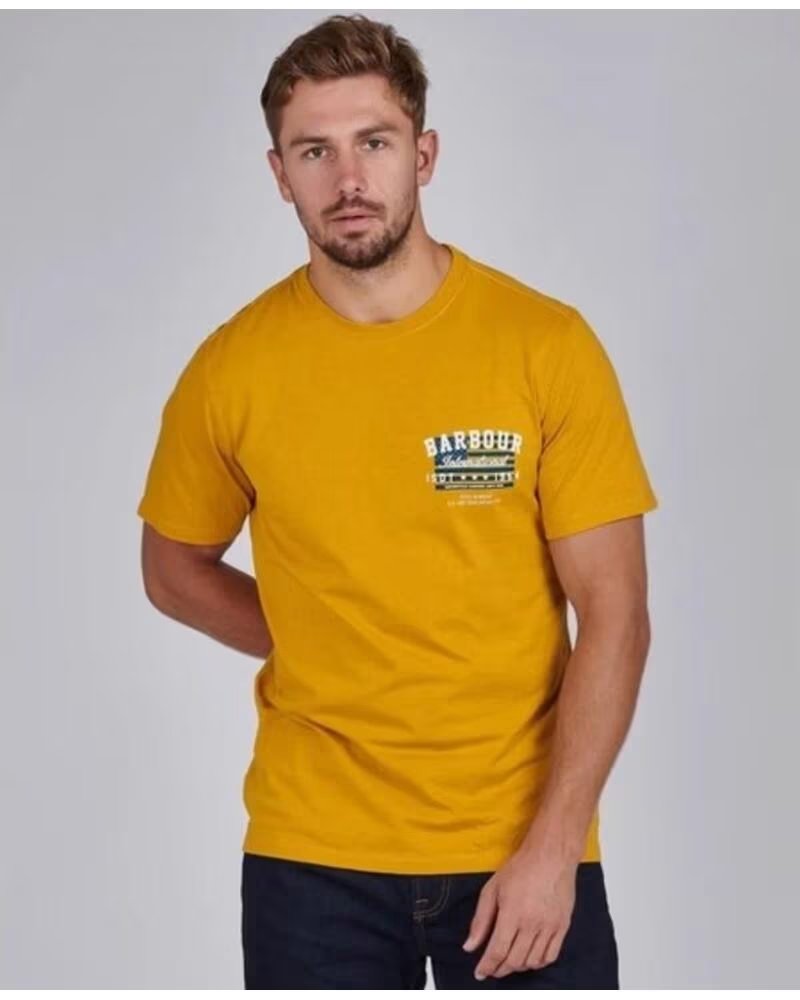 T-SHIRT BARBOUR INTERNATIONAL REIVERS HARVEST GOLD ORANGE