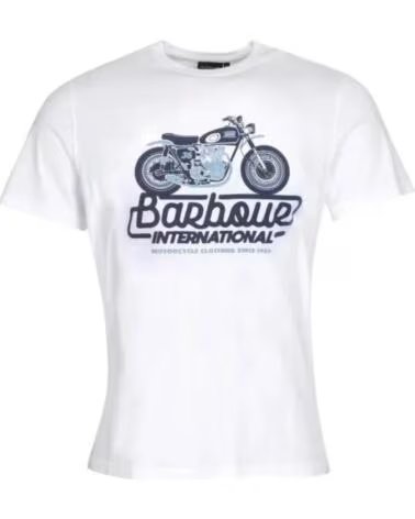 CAMISETA BARBOUR INTERNATIONAL REFLEX ESTAMPADO MOTOCICLETA WHITE