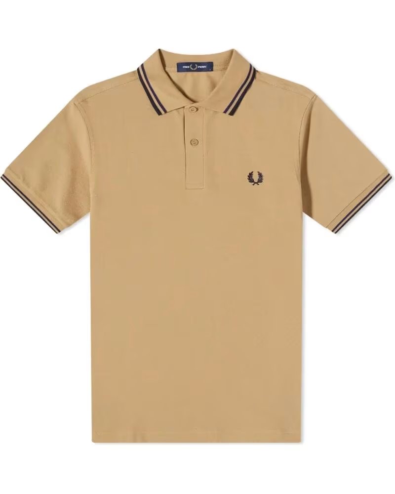 FRED PERRY POLO SLIM FIT TWIN TIPPED BEIS MARINO BEIGE