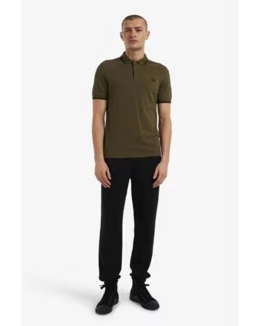 FRED PERRY SLIM FIT TWIN TIPPED POLO DARK GREEN