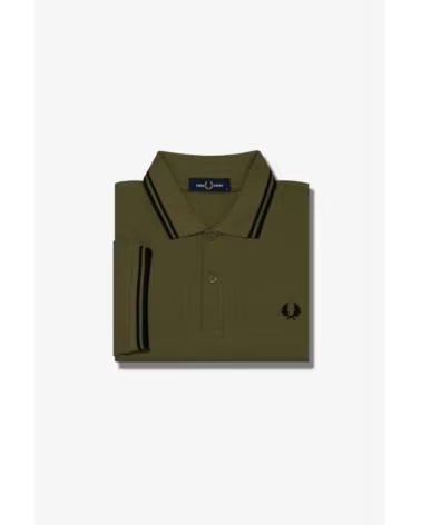 FRED PERRY SLIM FIT TWIN TIPPED POLO DARK GREEN