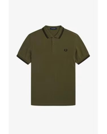 FRED PERRY SLIM FIT TWIN TIPPED POLO DARK GREEN