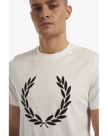 T-SHIRT FRED PERRY LAUREL WREATH PRINT SNOW WHITE