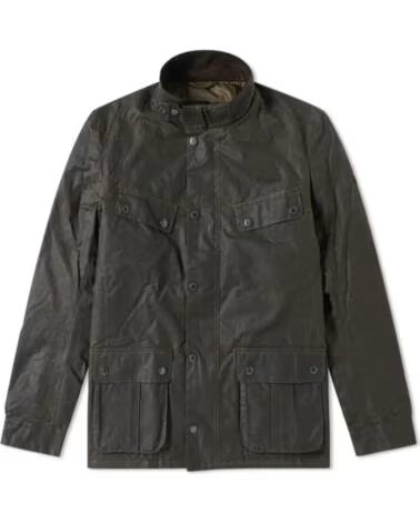 BARBOUR INTERNATIONAL DUKE GEWACHSTE JACKE SAGE GREEN