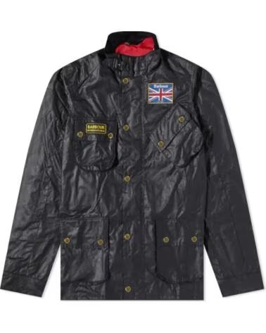 CASACO ENCERADO BARBOUR INTERNATIONAL UNION JACK BLACK