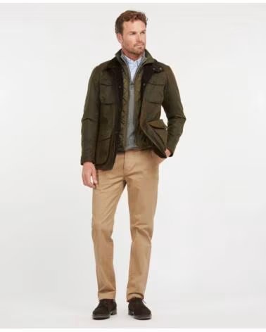 BARBOUR OGSTON GEWACHSTE BAUMWOLLJACKE OLIVE