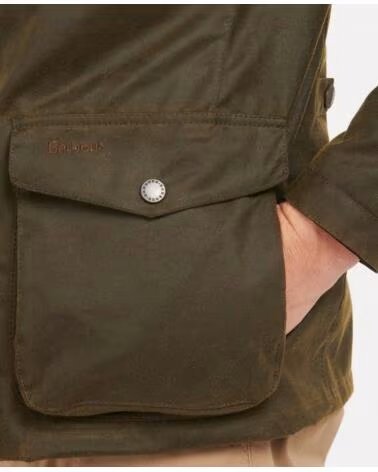 BARBOUR OGSTON GEWACHSTE BAUMWOLLJACKE OLIVE