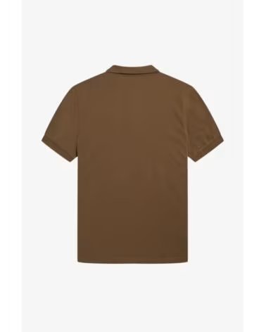 FRED PERRY SLIM FIT EINFARBIGES POLO SCHATTIERTES BRAUN UND SCHWARZ BROWN