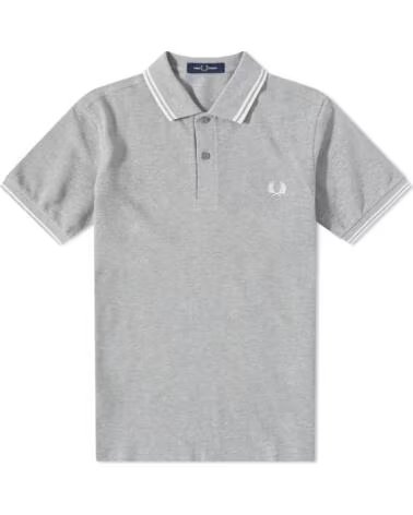 POLO SLIM FIT TWIN TIPPED DE FRED PERRY EN GRIS GREY