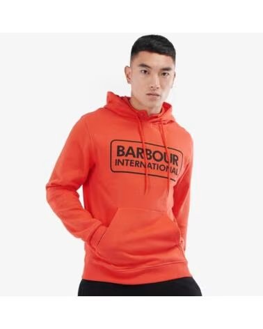 BARBOUR INTERNATIONAL SWEAT-SHIRT À CAPUCHE POP OVER INTENSE ORANGE