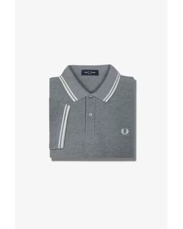 POLO SLIM FIT TWIN TIPPED FRED PERRY GRIGIO GREY