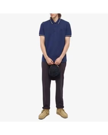 POLO FRED PERRY REISSUES ORIGINAL TWIN TIPPED FRENCH NAVY SNOW WHITE