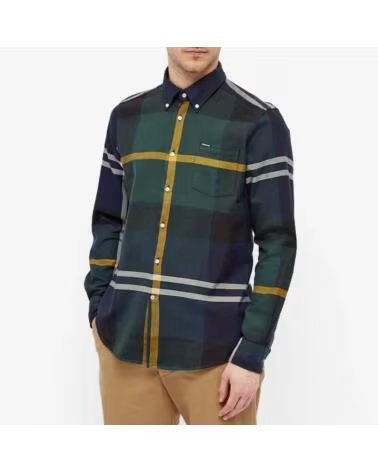 LANGARM-HERRENHEMD MIT TARTAN-MUSTER, TAILORED FIT, MEHRFARBIG MULTICOLOR