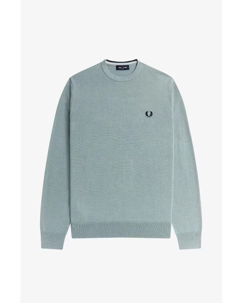 FRED PERRY PULL CLASSIQUE À COL ROND BLEU CLAIR LIGHT BLUE