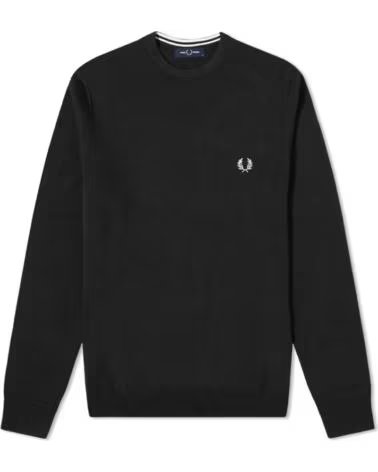 FRED PERRY CLASSIC CREW NECK PULLOVER SCHWARZ BLACK