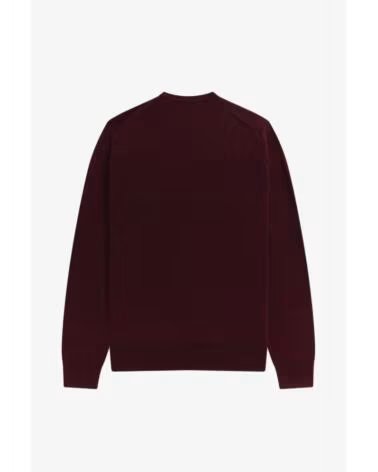 FRED PERRY PULL CLASSIQUE COL ROND OXBLOOD BURGUNDY
