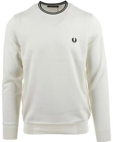 PULL CLASSIQUE FRED PERRY CLASSIC CREW NECK SNOW WHITE BLACK