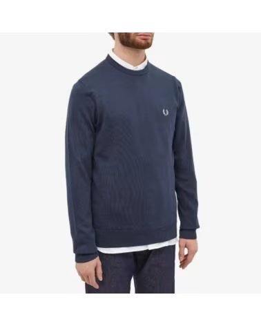 FRED PERRY PULL CLASSIQUE COL ROND SHADED NAVY