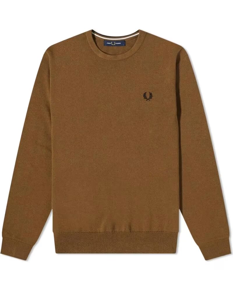 FRED PERRY MAGLIONE CLASSICO GIROCOLLO MARRONE BROWN