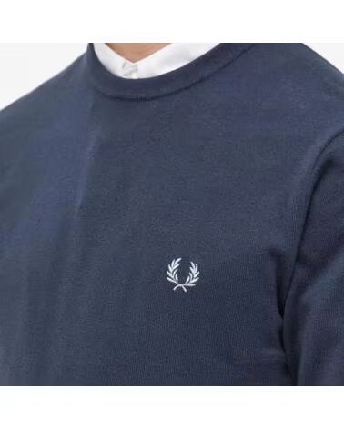 FRED PERRY PULL CLASSIQUE COL ROND SHADED NAVY
