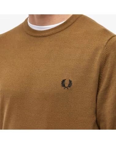 FRED PERRY MAGLIONE CLASSICO GIROCOLLO MARRONE BROWN