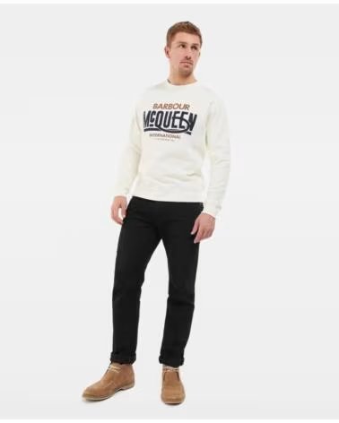 SWEAT-SHIRT BARBOUR INTERNATIONAL RANDALL CREW WHISPER WHITE
