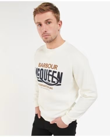 SWEAT-SHIRT BARBOUR INTERNATIONAL RANDALL CREW WHISPER WHITE