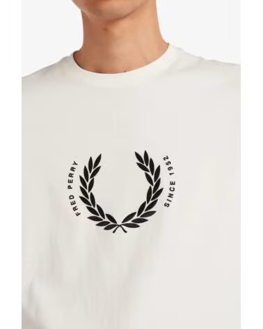 FRED PERRY CIRCLE BRANDING T-SHIRT SNOW WHITE