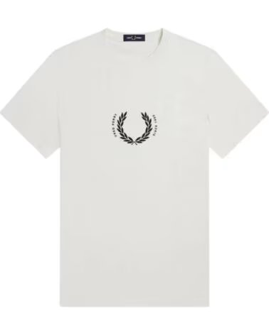 FRED PERRY CIRCLE BRANDING T-SHIRT SNOW WHITE