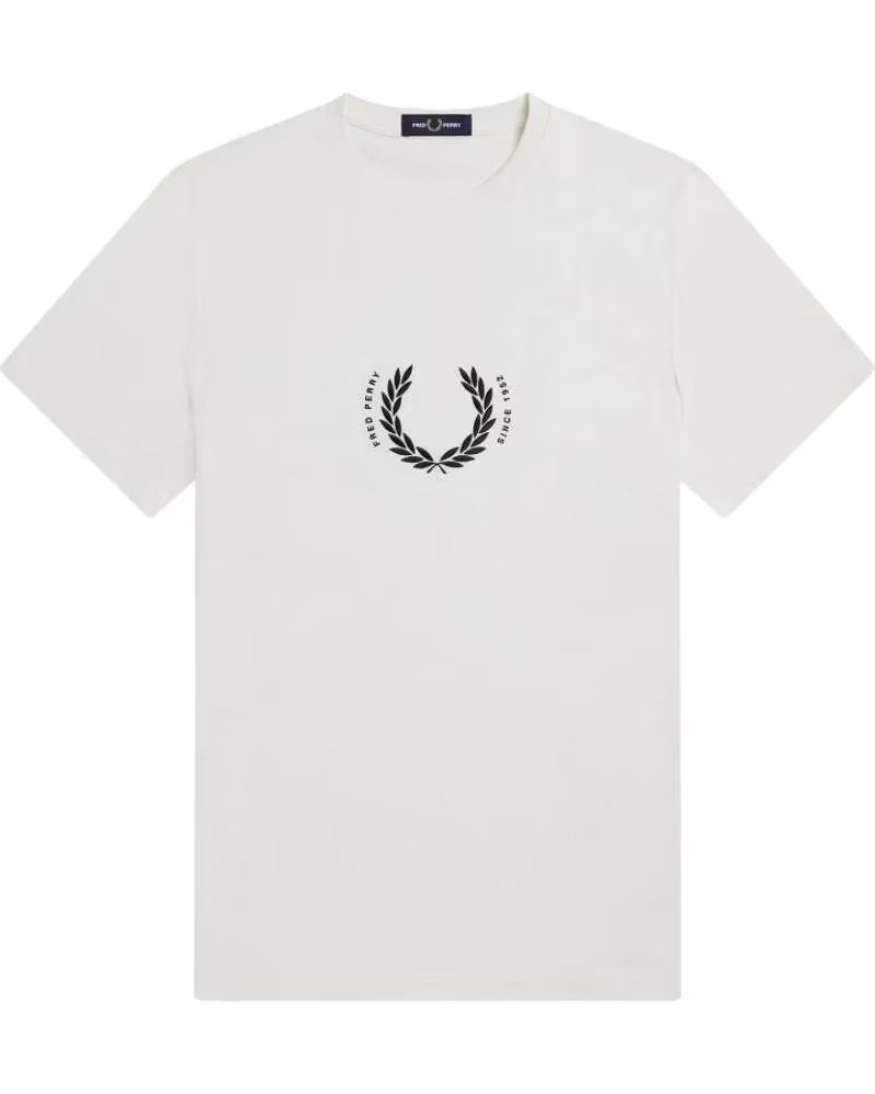 FRED PERRY CIRCLE BRANDING T-SHIRT SNOW WHITE